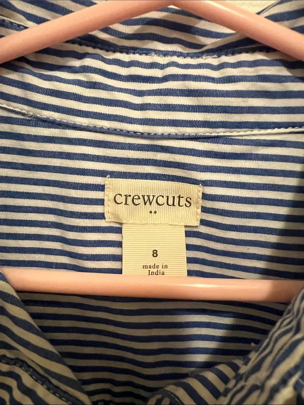 Crewcuts Blue and White Striped Cotton Shirt Dress